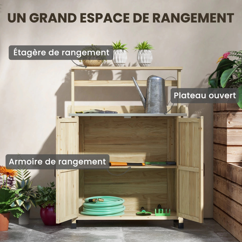 Tavolo da giardino ¨C zephmum ¨C legno naturale 90.5x41x124.5cm