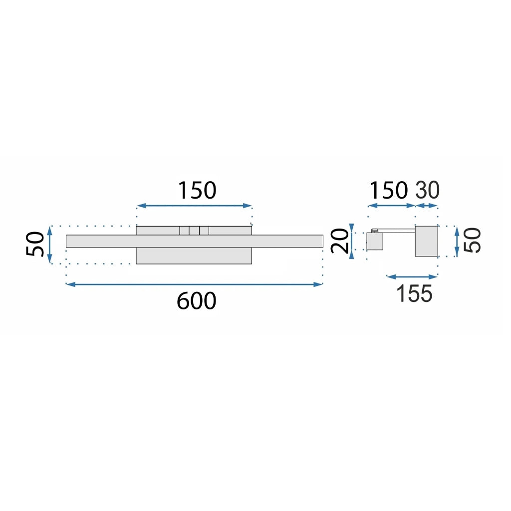 Applique Da Bagno Led APP1858-1W 60 Cm Chrome