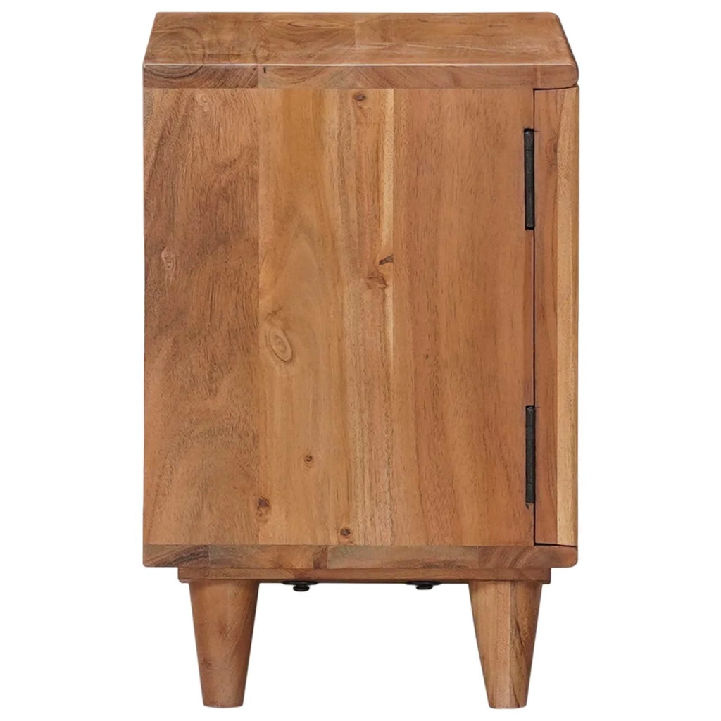 Comodino | Armadio da Notte | Mobiletto da notte a muro fatto a mano Marrone Teak 40 x 30 x 45 cm