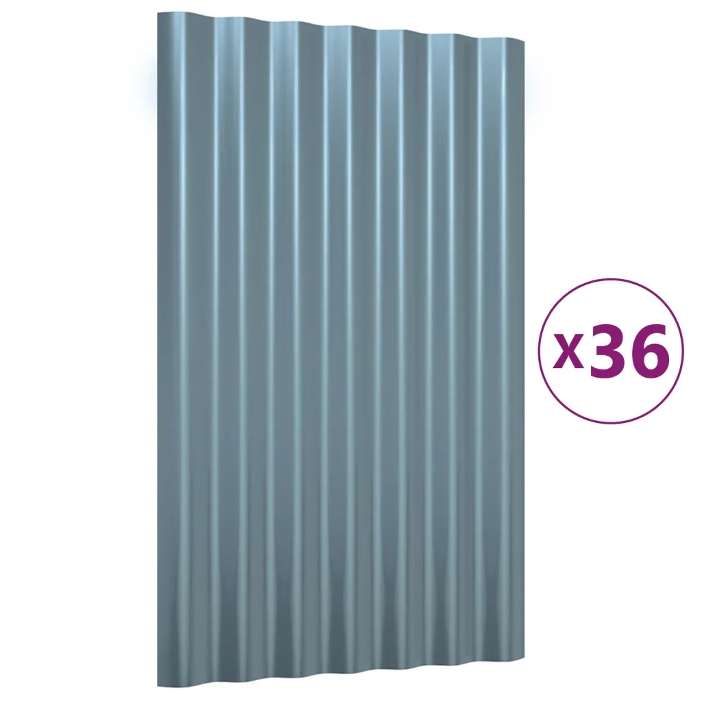 Pannelli Tetto 36pz Acciaio Zincato Grigio 60x36cm 319129