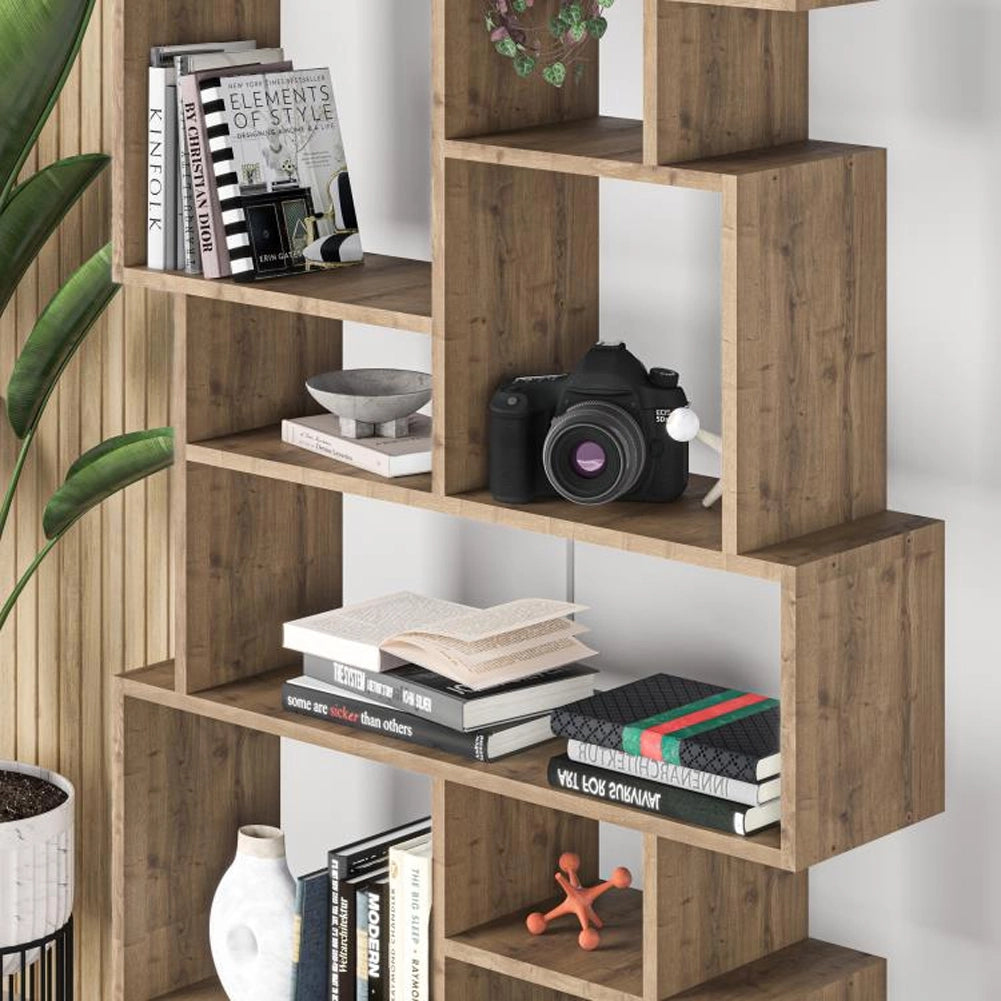 Libreria Design Moderna Scaffale 8 Ripiani 168x96x25cm Casa Ufficio Rovere