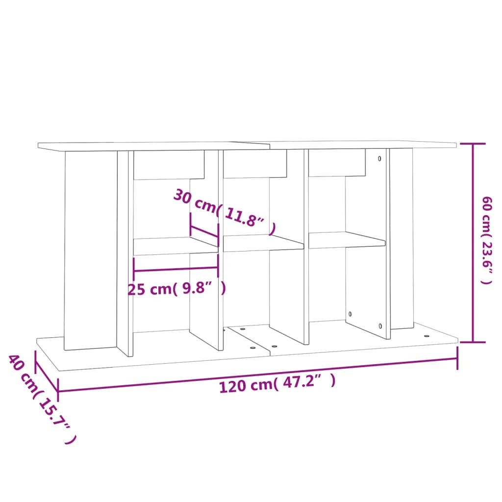 Supporto base per mobiletto acquario mobili Sonoma 120 x 40 x 60 cm legno ingegnerizzato grigio 02_0045086