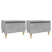 Tavolini 2 pz | Tavolo laterale Grigio Cemento 50x46x35 cm in Legno Multistrato