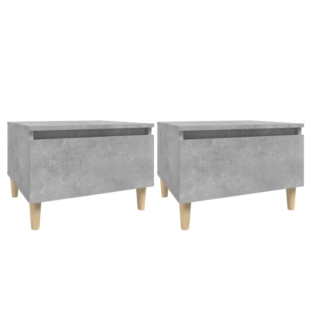 Tavolini 2 pz | Tavolo laterale Grigio Cemento 50x46x35 cm in Legno Multistrato