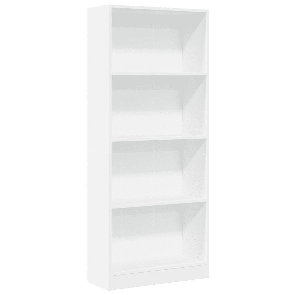 Libreria-Scaffale per Libri-Mobile di Stoccaggio Bianca 60x24x143 cm in Legno Multistrato