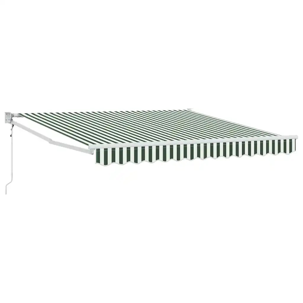 Tenda Retrattile Verde e Bianco 350 x 250 cm 3330474
