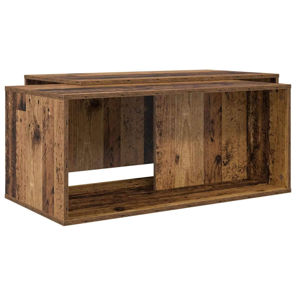 Set di 2 pz Tavolini da salotto | Tavolino da caff¨¨ | Tavolino da Soggiorno Legno vecchio Legno multistrato
