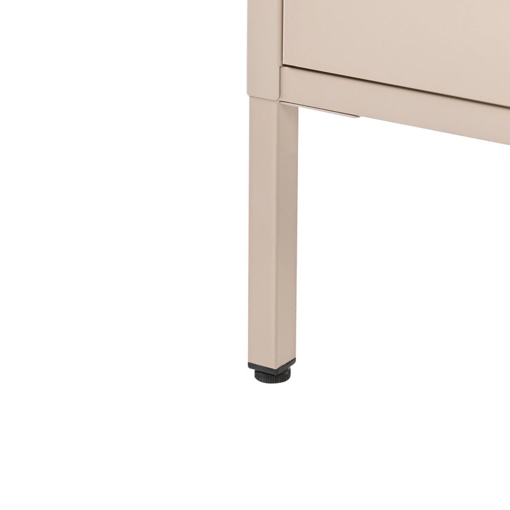 Cassettiera a 4 cassetti in acciaio metallico beige stile industriale per casa ufficio e soggiorno