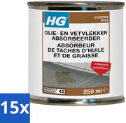 15 x Assorbente per macchie di grasso e olio per pietra naturale 250 ml - Eliminare macchie - Pulire la pietra naturale - Eliminare macchie di olio - Eliminare macchie di grasso - Pulire il pavimento