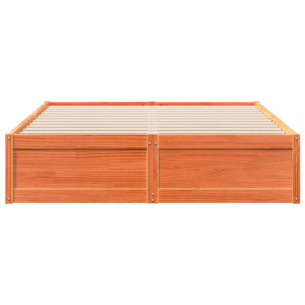 Letto senza Materasso Marrone Cera 160x200 cm in Legno di Pino