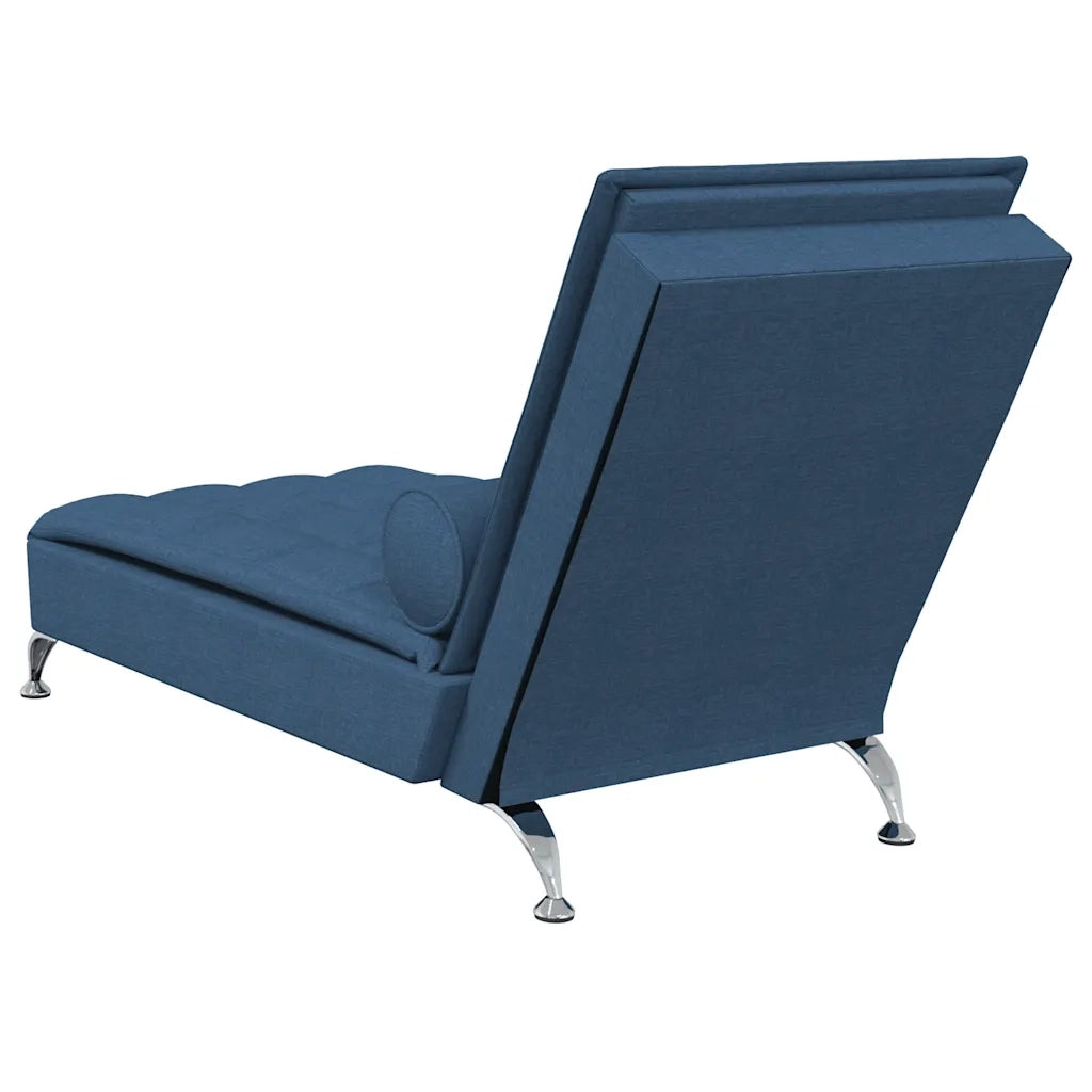 Chaise Longue Massaggi Cuscino a Rullo Blu in Tessuto 379449