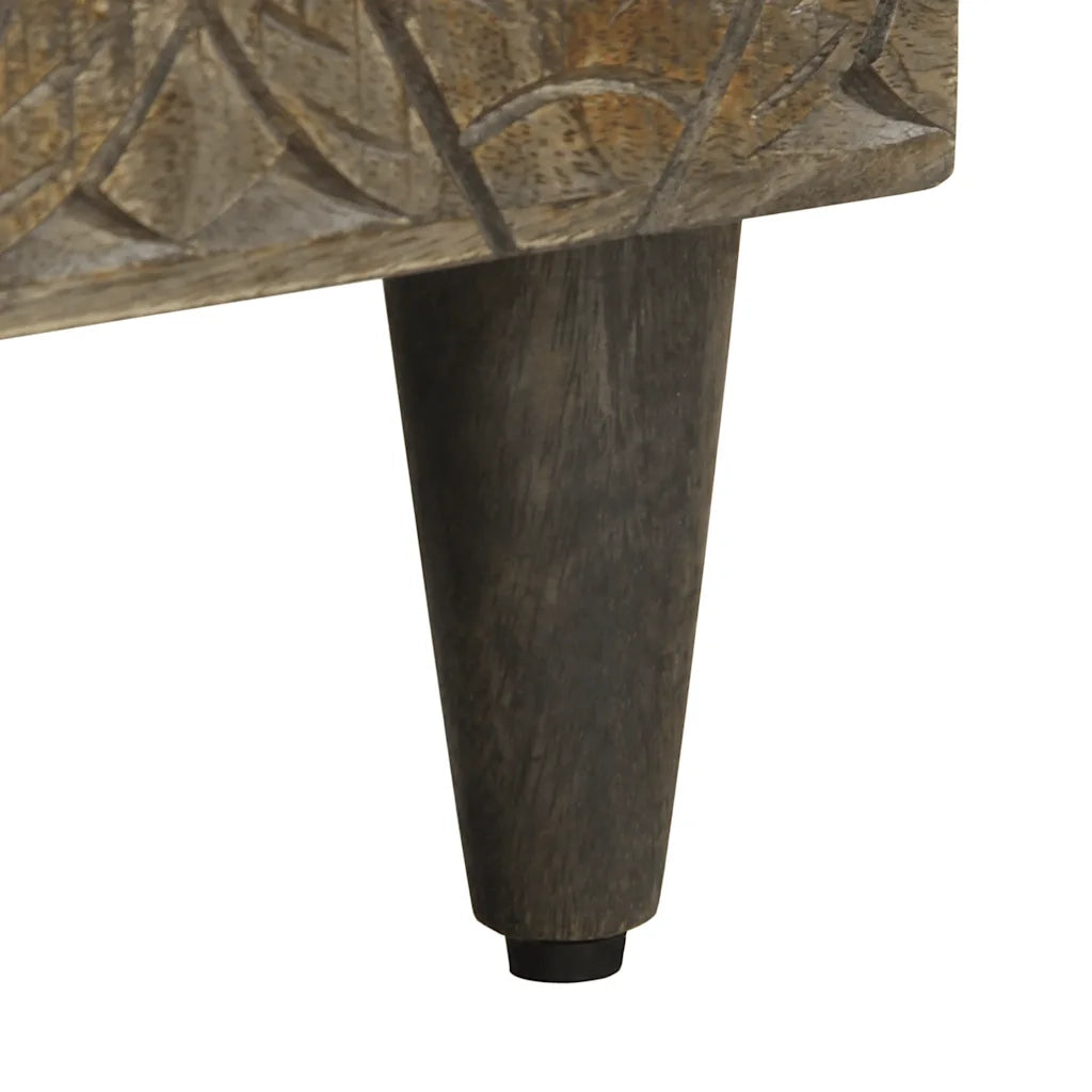 vidaXL Mobile Porta TV Nero 80x33x46 cm in Legno Massello di Mango