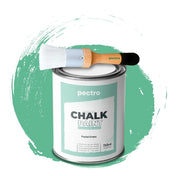 Chalk Paint Vernice a Gesso 750ml + Pennello Tondo in Legno Pack VERDE PASTELLO - Pittura per Mobili Senza Carteggiare