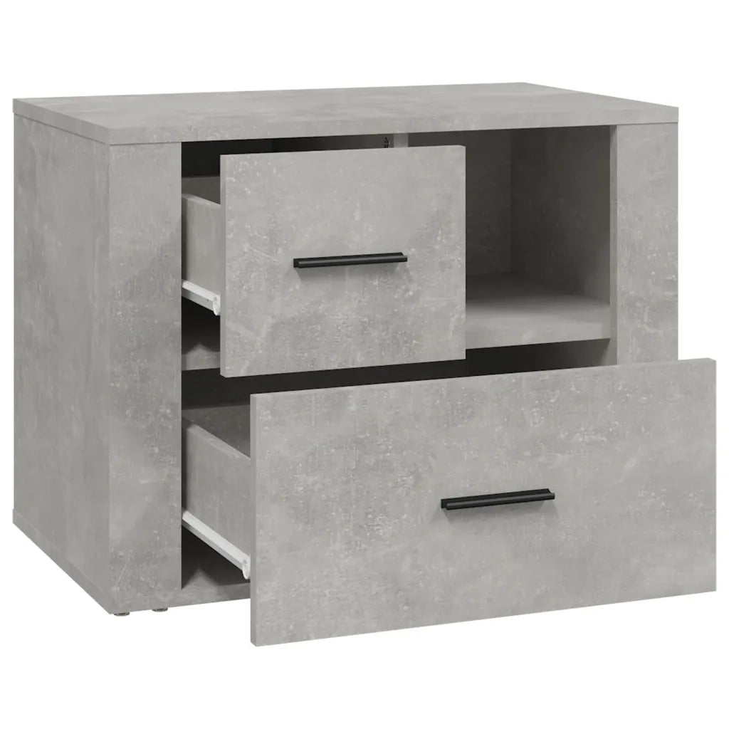 Comodino | Armadio da Notte | Mobiletto da notte Grigio Cemento 60x36x45 cm in Legno Multistrato