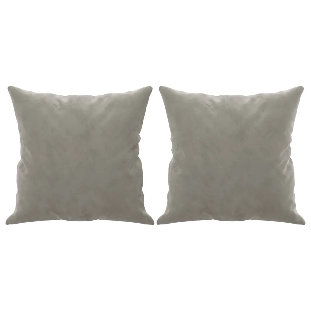 Cuscini Decorativi 2 pz Grigio Chiaro 40x40 cm in Velluto CFW4905487