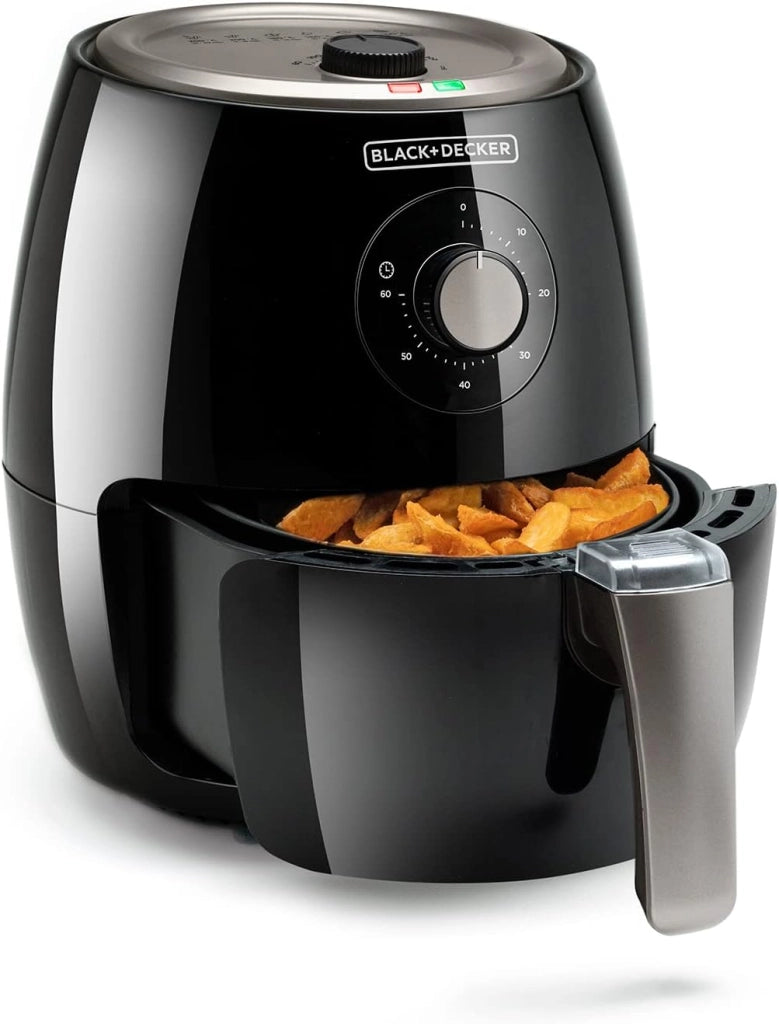 Black+decker bxaf2500e - friggitrice ad aria. senza olio. -99% di grassi. frigge, arrostisce, cuoce e riscalda. 2.5l. 1500w. timer 30min. 80ºc-200ºc. antiaderente. nero