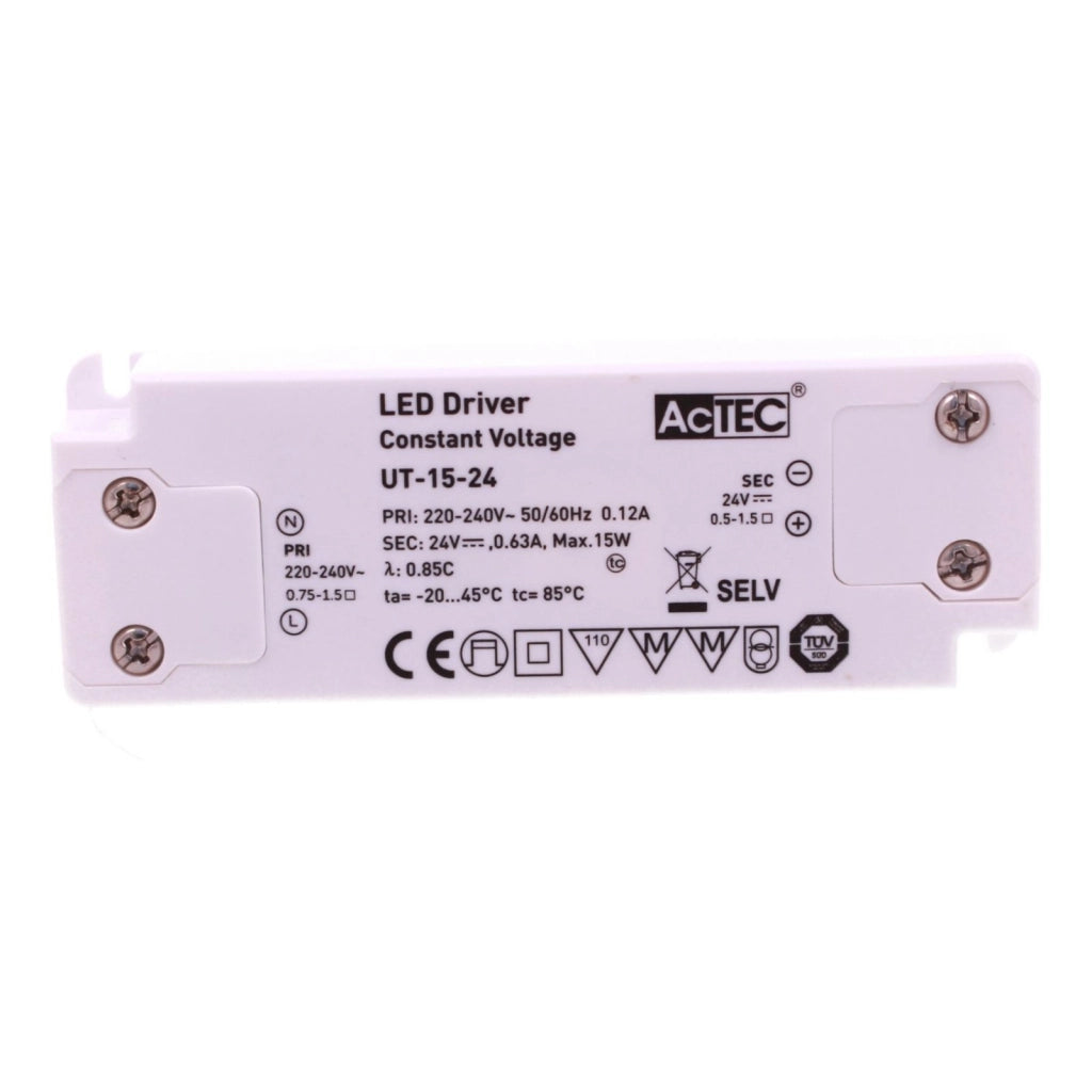 Alimentatore Trasformatore Ultra Slim 15W 24V 0.63A Tensione Costante 103X36X16 mm