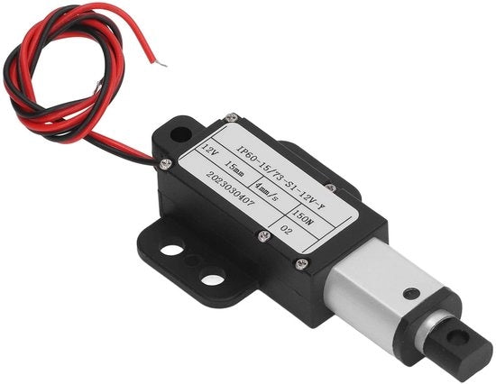 Attuatore Lineare Elettrico Miniatore - Micro Motion - 12V in Alluminio - Adatto per Macchine Agricole - 15mm di Spinta