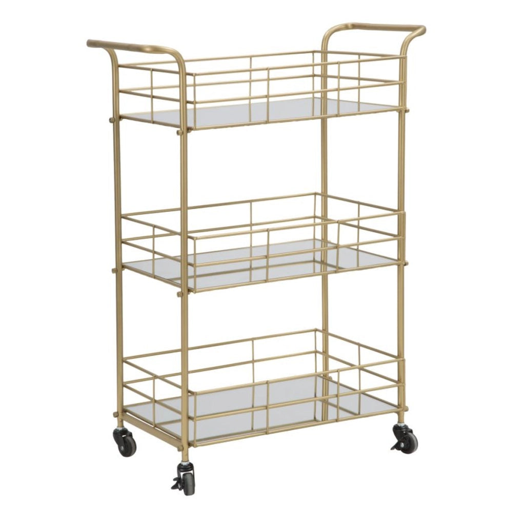 Carrello VKH4, Oro, Metallo, 60x30,5x80 cm