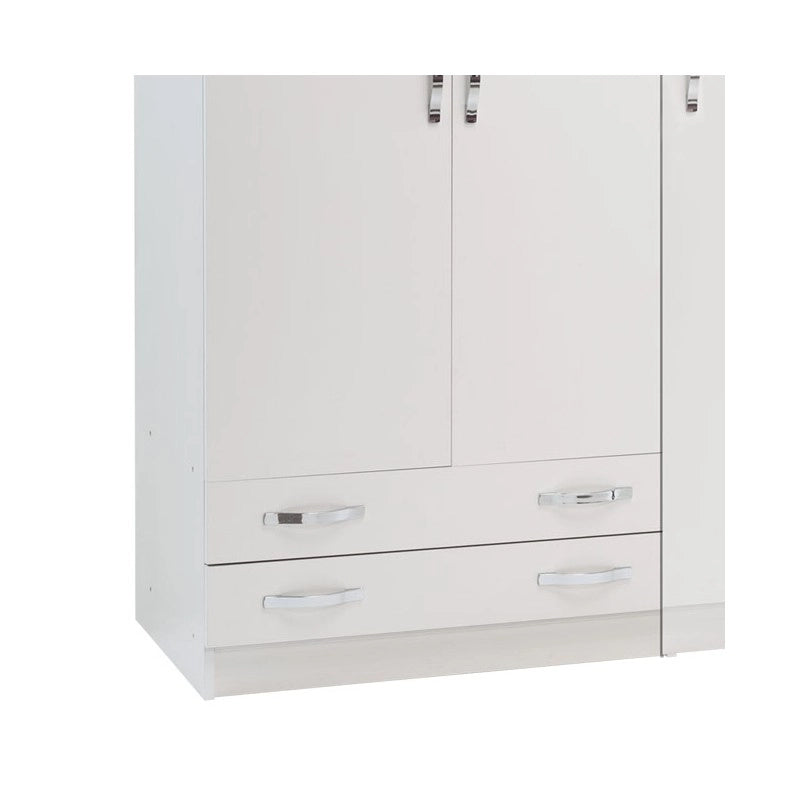 Armadio 3 ante con cassettiera Bianco Frassinato Cm 135x52xH 210