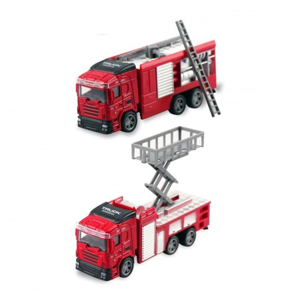 Trade Shop - Macchinina Giocattolo Educativo Per Bambini Mezzi Dei Pompieri Camion Metal Lux -