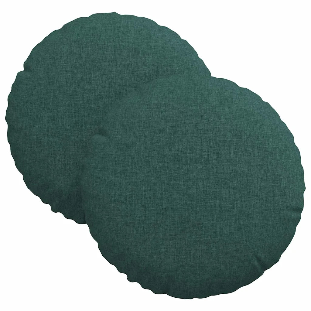 Cuscini per Seduta 2 pz | Cuscini per sedie Verde Scuro ?30 x 13 cm Tessuto
