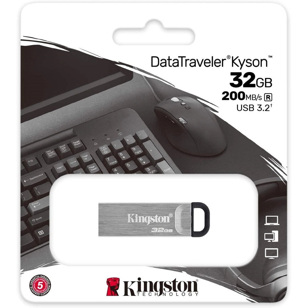 Trade Shop - Pendrive Kingston Usb 3.2 Datatraveler Kyson 32 Gb In Metallo 200 Mb/s Dtkn/32gb -