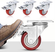Ruote inclinabili da 75 mm con funzione di freno - capacità 400 kg - silenziose - rotazione a 360° - utilizzo universale