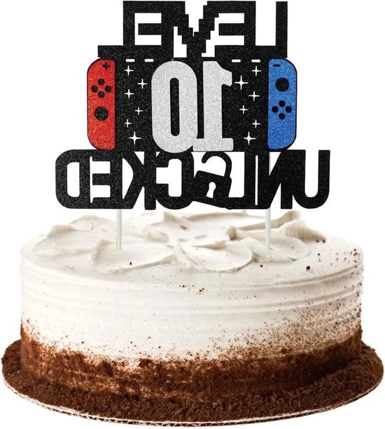Decorazioni per torta con tema console da gioco con glitter - Decorazione per torta per bambini e bambine - Torta per festa di compleanno