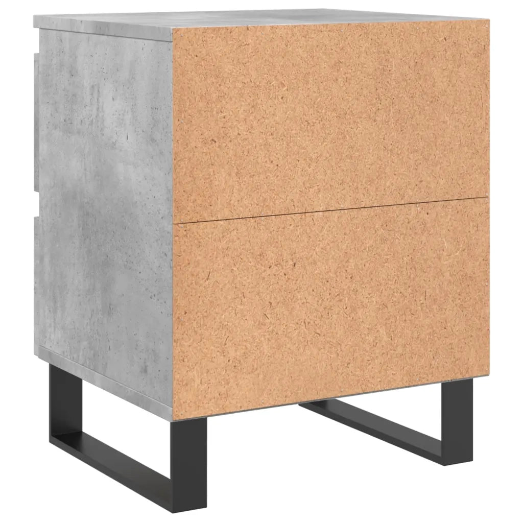 Comodini 2pz-Set di 2 Tavolino da notte Grigio Cemento 40x35x50 cm in Legno Multistrato 742093