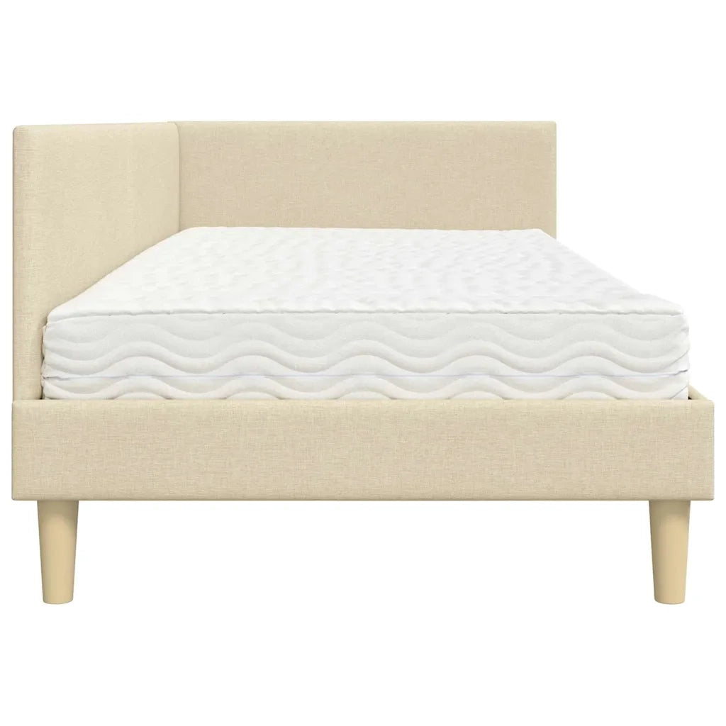 Struttura Letto Angolare con Materasso 2 pcs Crema Tessuto 3393731