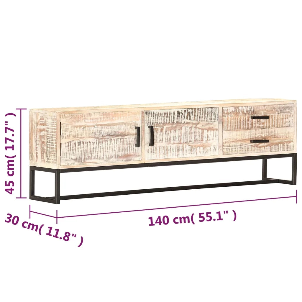 Mobile Porta TV 140x30x45 cm in Legno Massello di Acacia cod mxl 66354