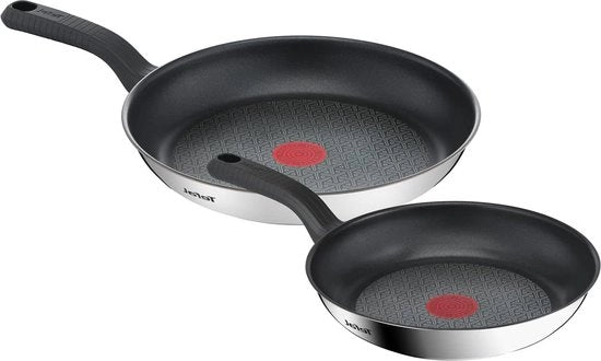 Set di padelle in induzione - 2 pezzi da 24-28 cm - Adatto per induzione - Smalto antiaderente - Lame in acciaio inossidabile di alta qualità - Maniglia ergonomico - Cottura energetica