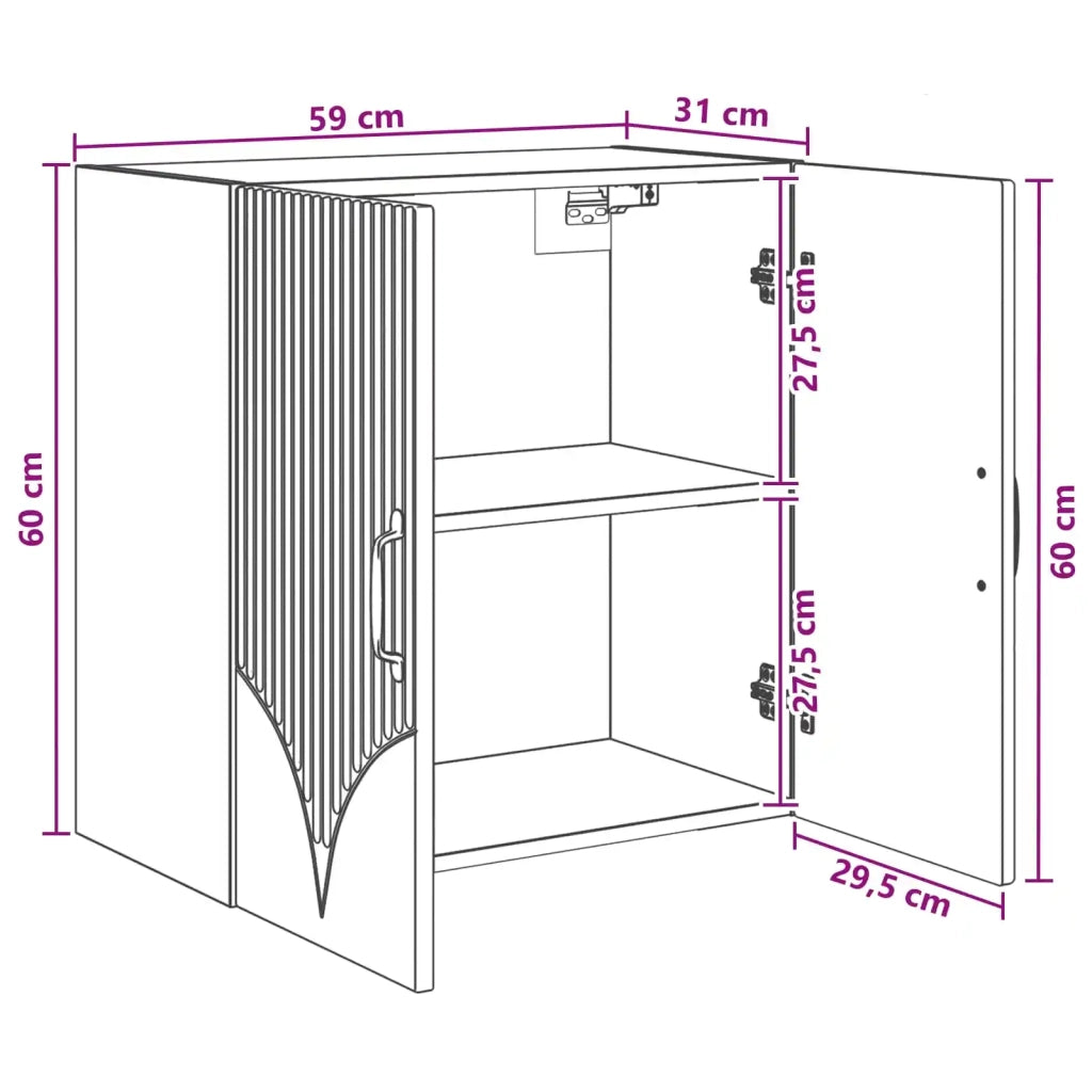 Mobiletto a muro Rovere Sonoma 59 x 31 x 60 cm 898917