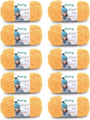 Set di fili di cotone e lana 100% polyester - fili di cotone lana morbidi - giallo