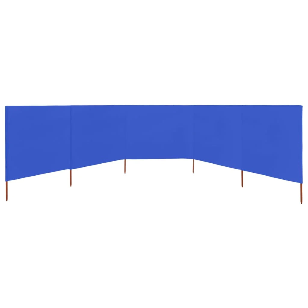 Paravento in tessuto a 5 pannelli 600 x 160 cm blu azzurro 02_0008826