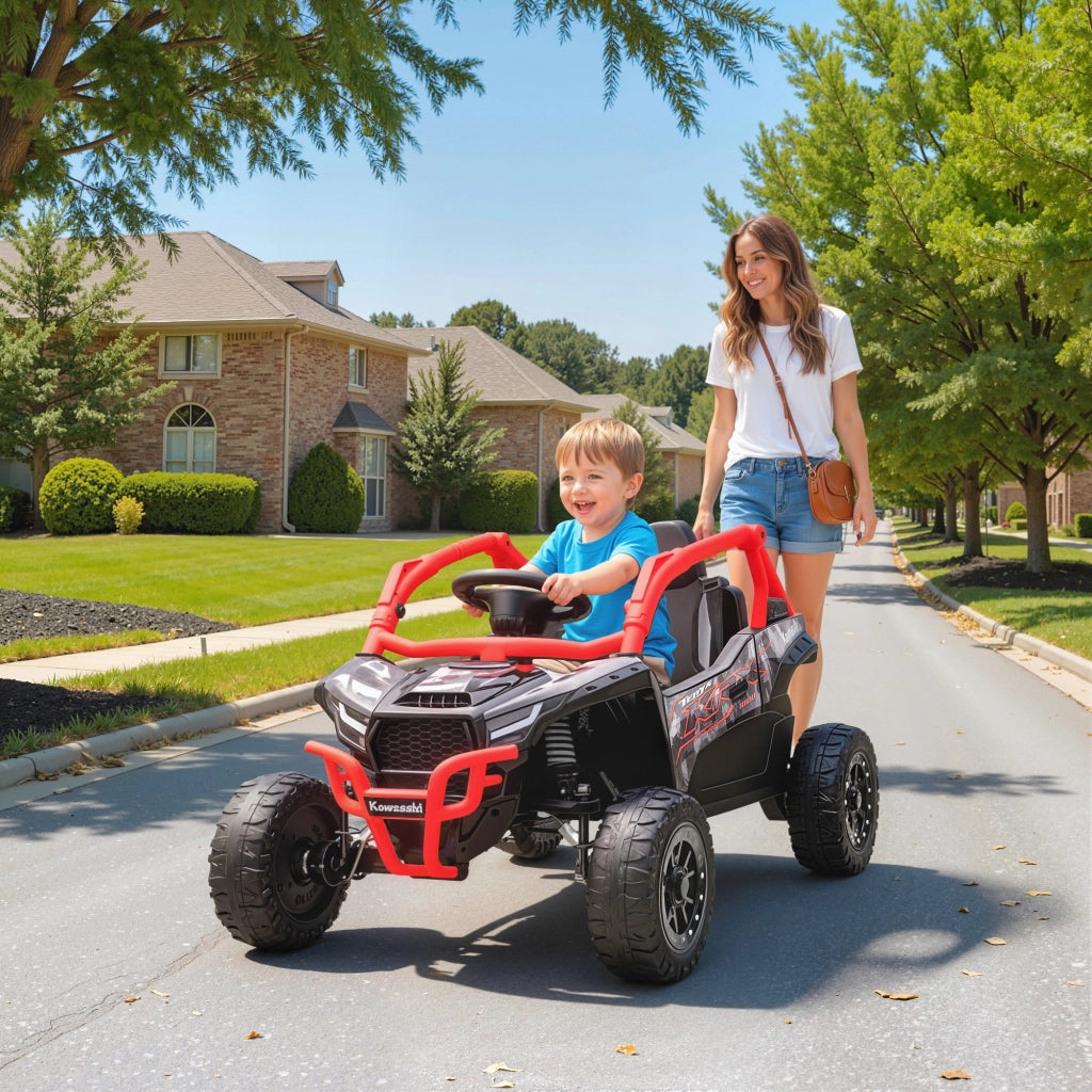 Auto Elettrica Bambini 12V Kawasaki Teryx KRX 1000 ¨C Xylo ¨C Telecomando Sospensione Rossa