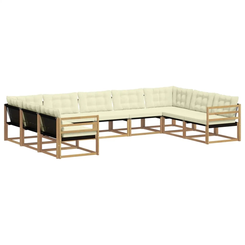 Set di divani da esterno 9 pz Bianco e Crema 3389056