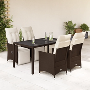 Set Bistrò da Giardino 5 pz con Cuscini in Polyrattan Marrone 3276917
