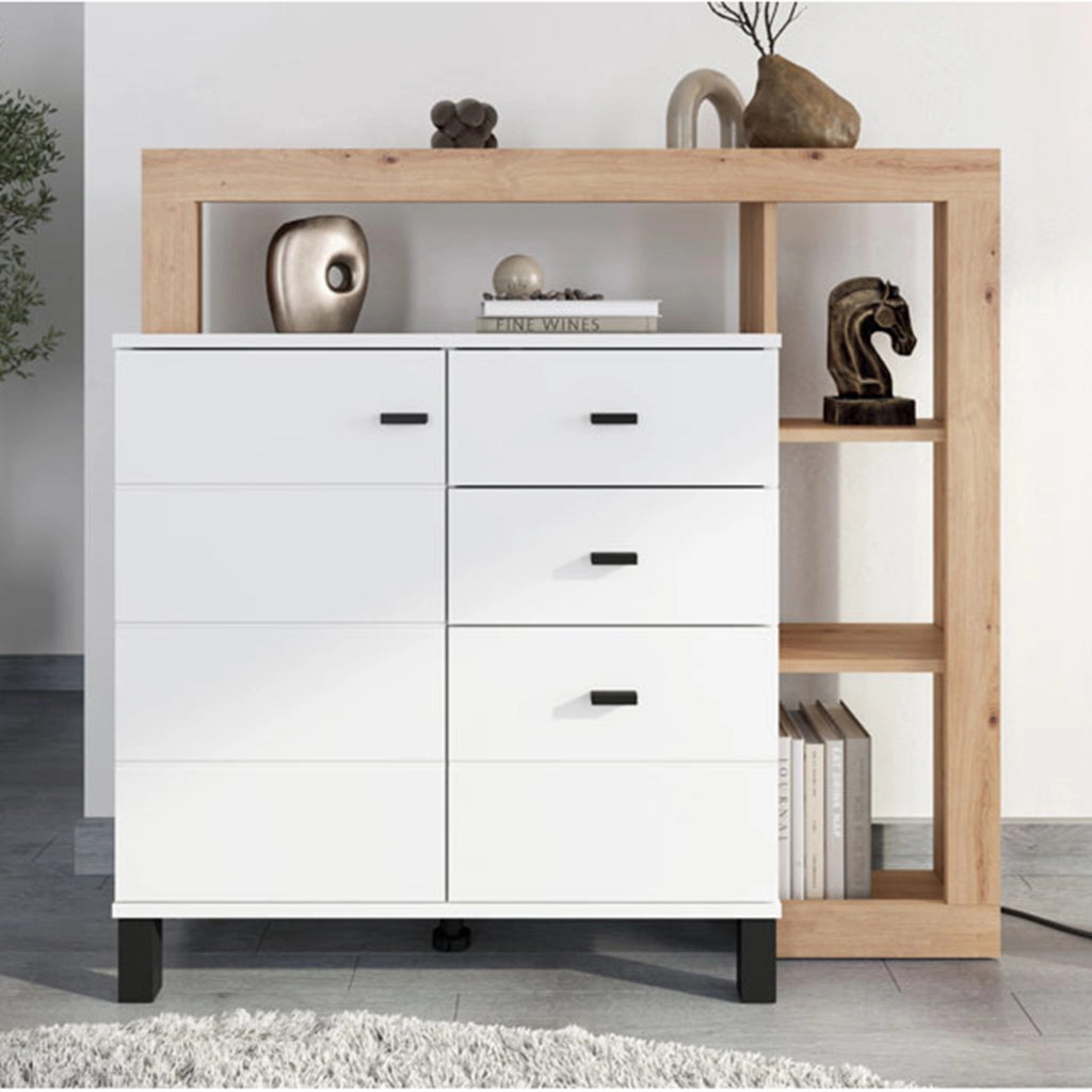 Madia Coloni, Credenza 4 Ripiani, 106x35x101h cm Bianco Opaco