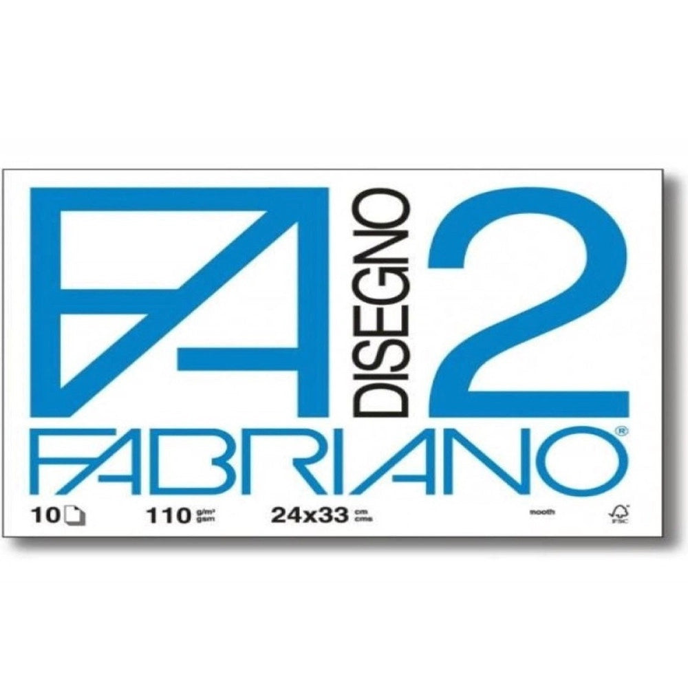 Trade Shop - Set 2 Fabriano Album Da Disegno Foglio F2 Liscio 24x33cm 10 Fogli Ciascuno -