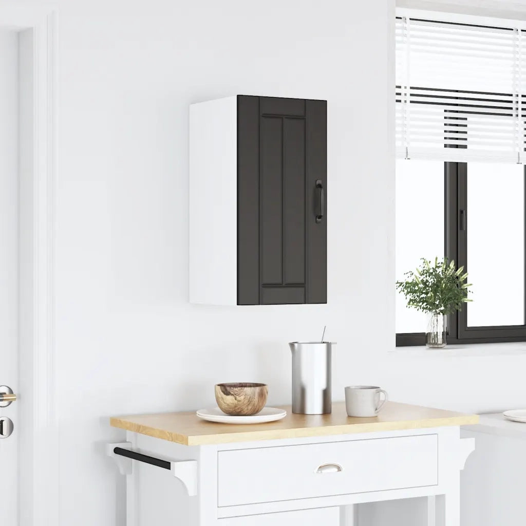 vidaXL Pensile da Cucina Lucca Nero in Legno Multistrato