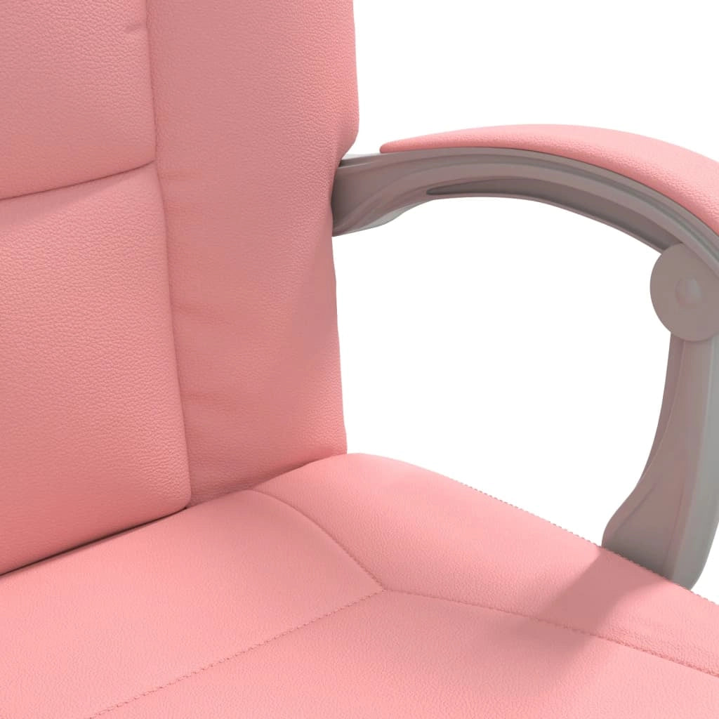 Sedia da ufficio in similpelle rosa con seduta girevole e reclinabile adatta per l'uso al computer o per lo studio. 02_0024272