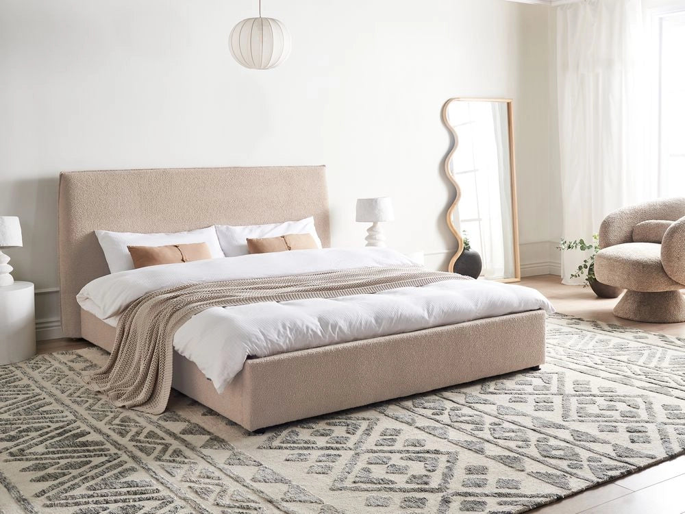 Letto matrimoniale ad acqua in velluto tortora 180 x 200 cm stile classico minimalista