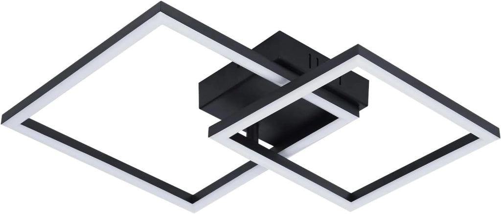 ZMH Lampada da soffitto plafoniera LED quadrata nera 20W 3000K angolare per soggiorno corridoio