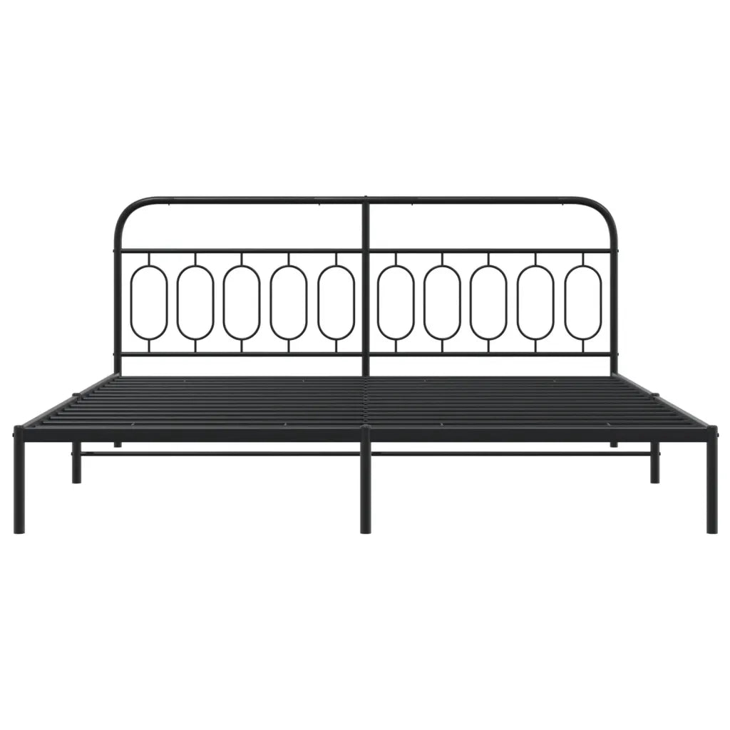 Giroletto con Testiera in Metallo Nero 200x200 cm 377124