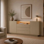 Madia Haleli, Credenza 3 Cassetti, 176x40x83h cm Marrone Chiaro
