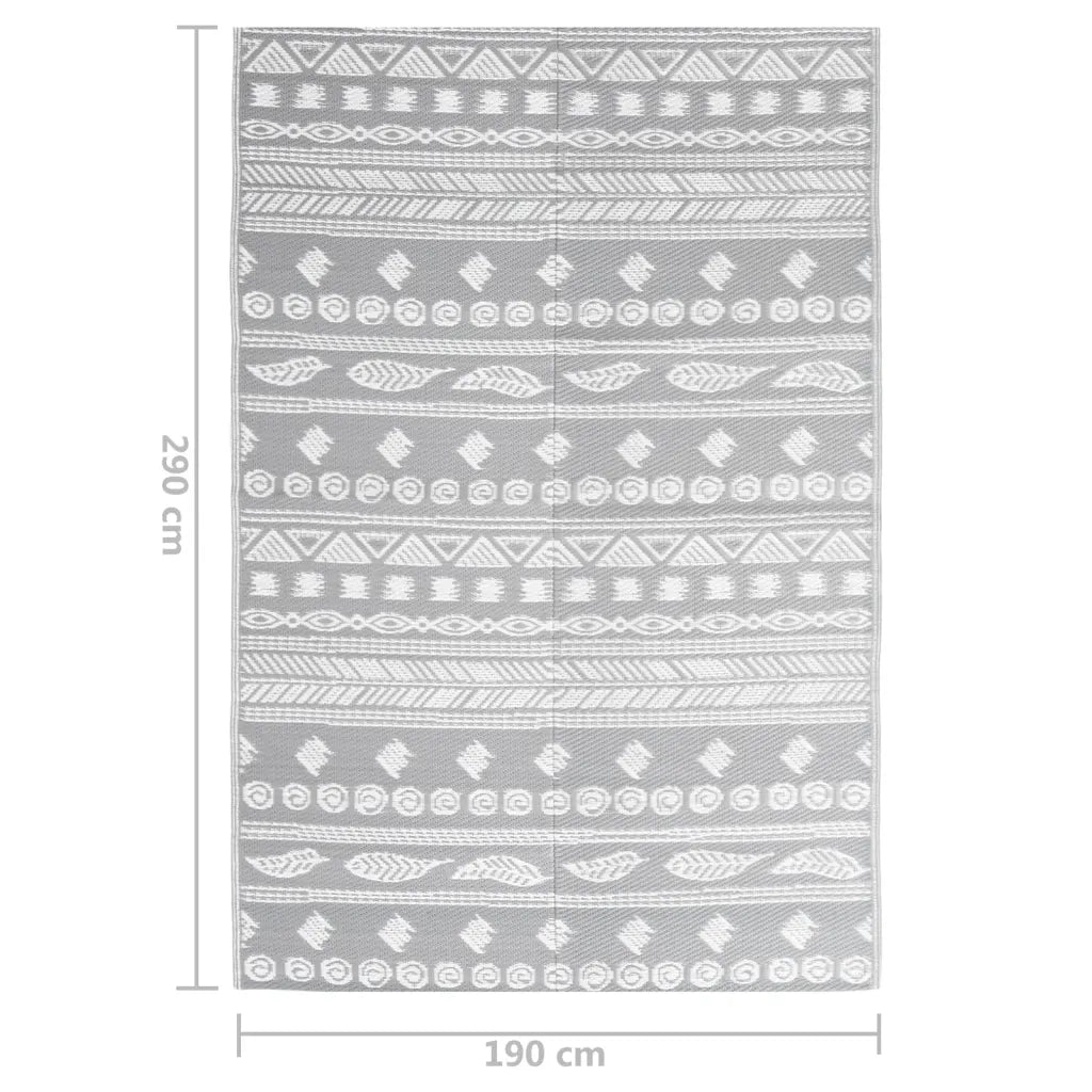 Tappeto da Esterno ARAKIL Grigio 190x290 cm in PP 316973