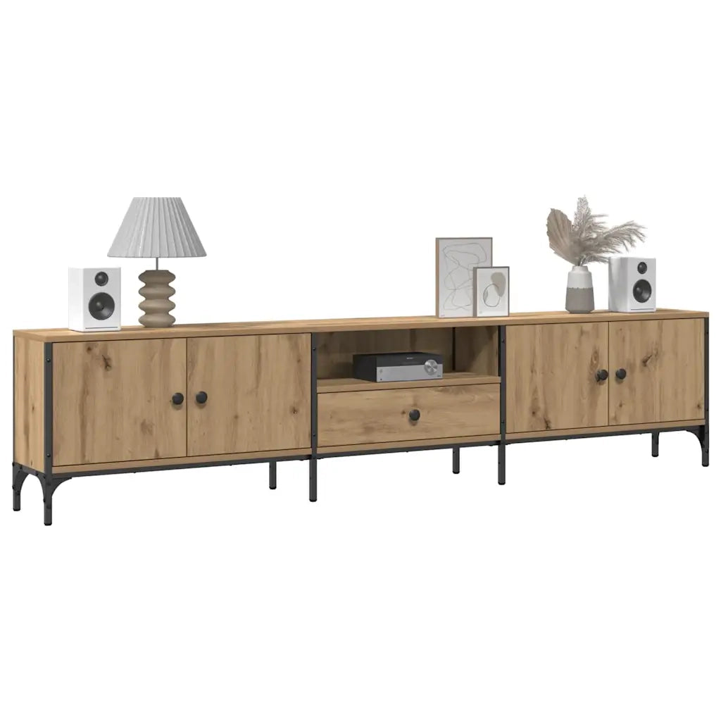 Mobile TV Cassetto Rovere Artigianale 200x25x44cm in Truciolato