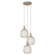 Lampada a sospensione ESTEREL 3 luci taupe metallo Lucide